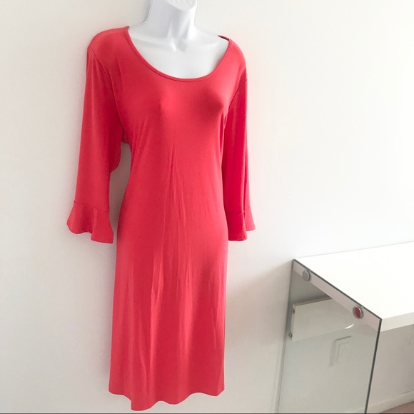 Coletta Grenadine 3/4 Bell Sleeve Slip Dress Plus Size - Picture 4 of 14